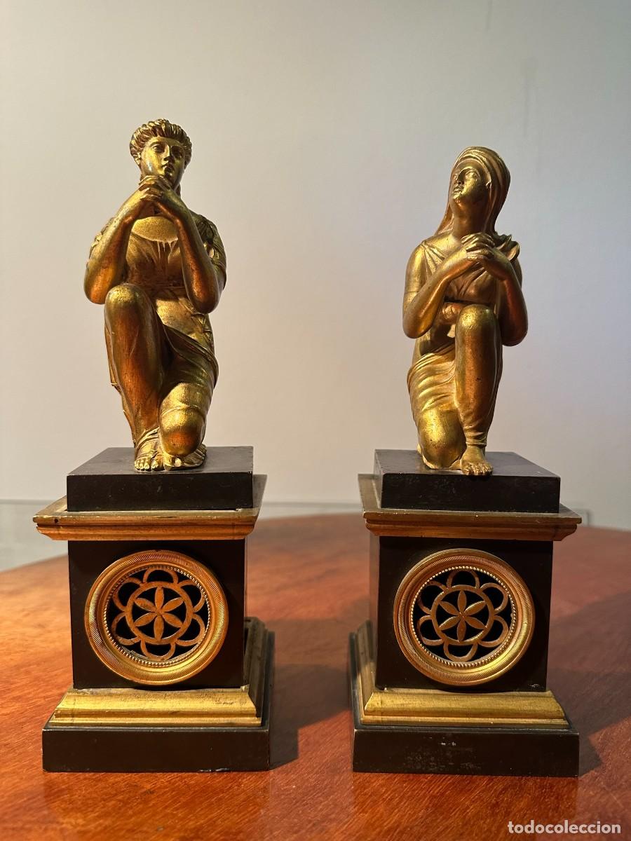 Arte: PAREJA DE BRONCES &Eacute;POCA IMPERIO - Foto 1