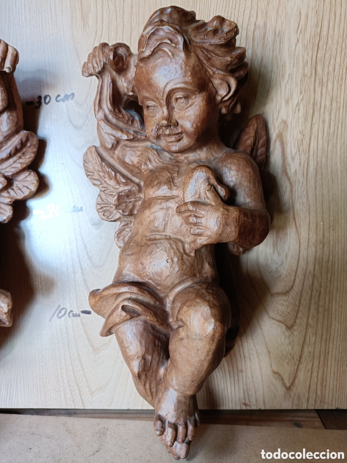 Arte: Querubines &aacute;ngeles madera - Foto 2