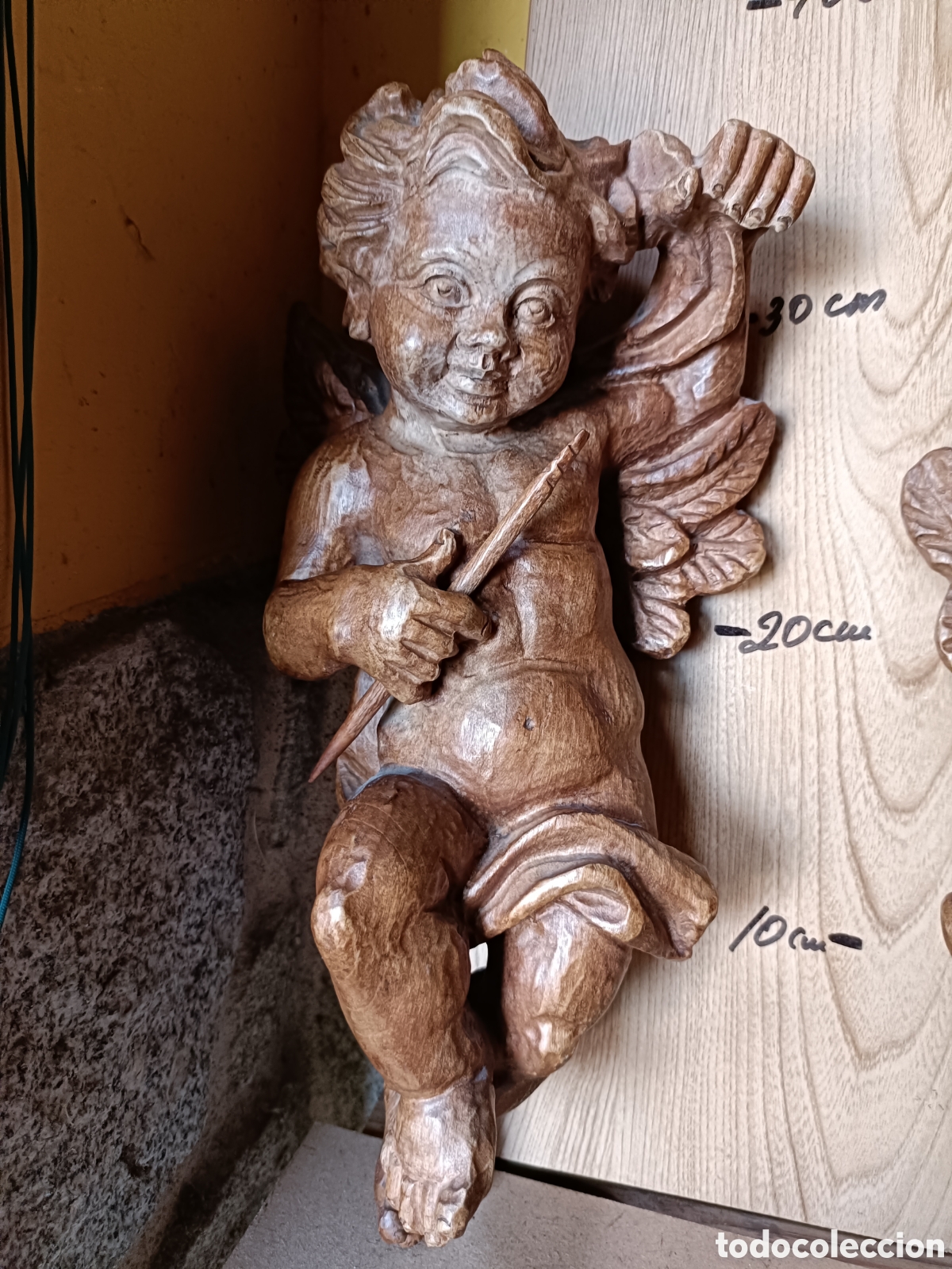 Arte: Querubines &aacute;ngeles madera - Foto 3