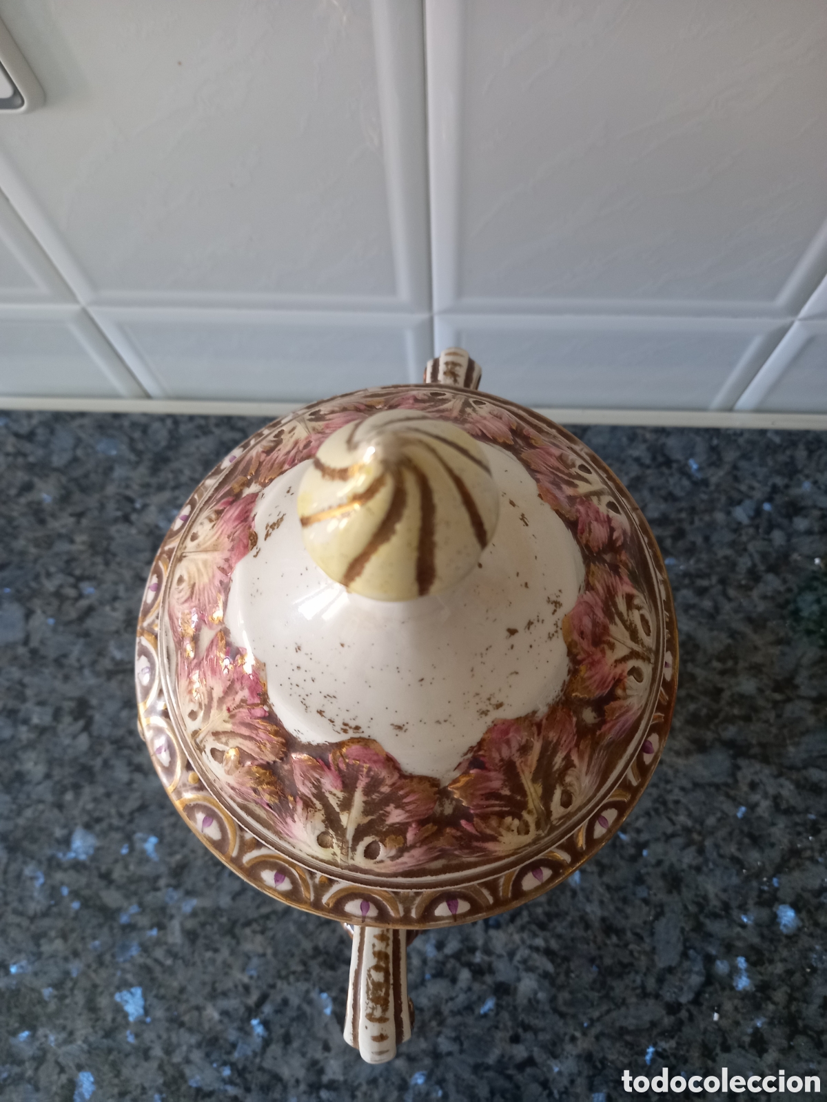 Arte: Jarron CAPODIMONTE ANTIGUO - Foto 4