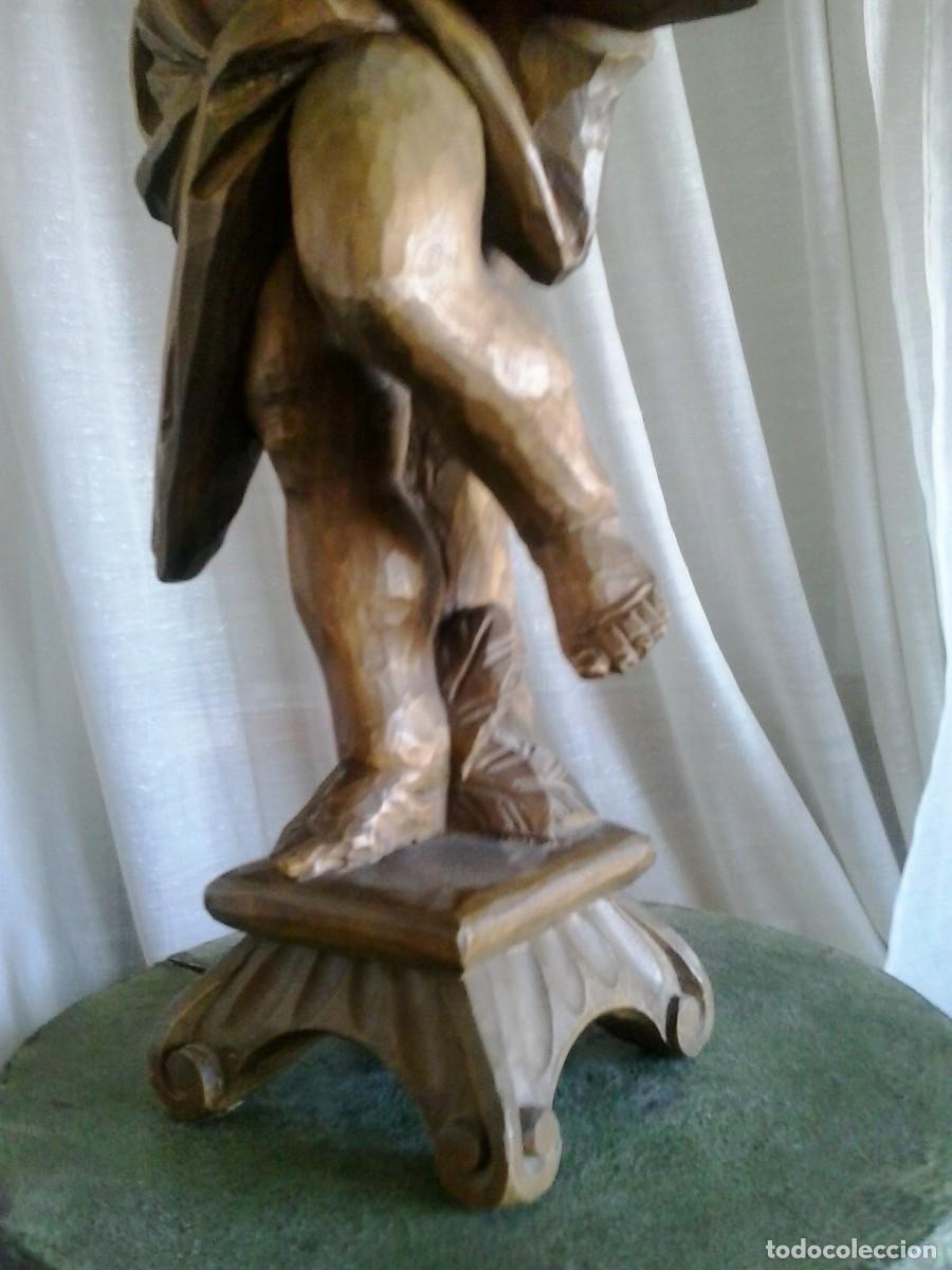 Arte: 43 cm. Talla de madera &aacute;ngel, Querub&iacute;n - Foto 5