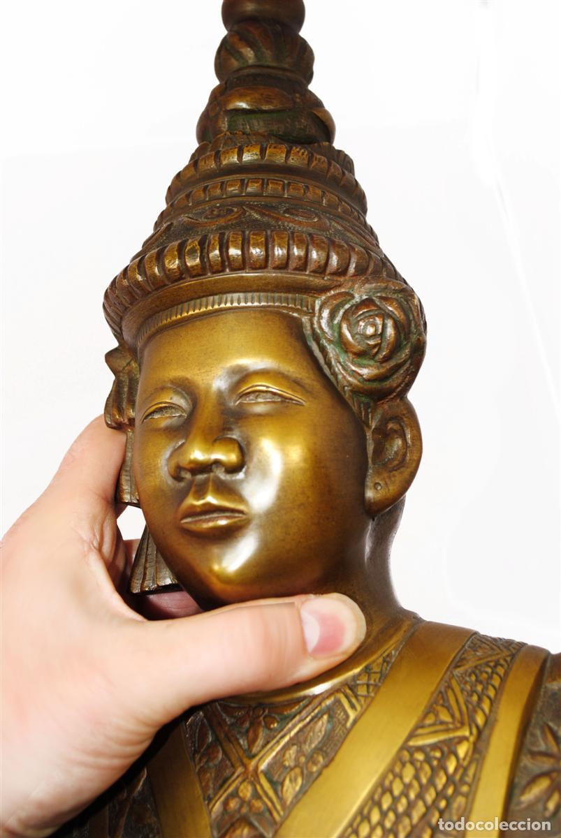 Arte: Buste en bronze divinit&eacute; Asiatique - Foto 2