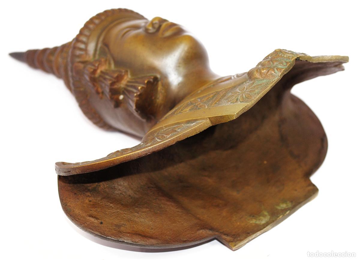Arte: Buste en bronze divinit&eacute; Asiatique - Foto 3