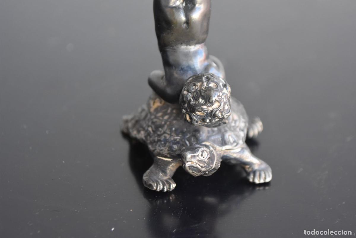 Arte: Bronze argent&eacute; b&eacute;b&eacute; acrobate - Foto 4