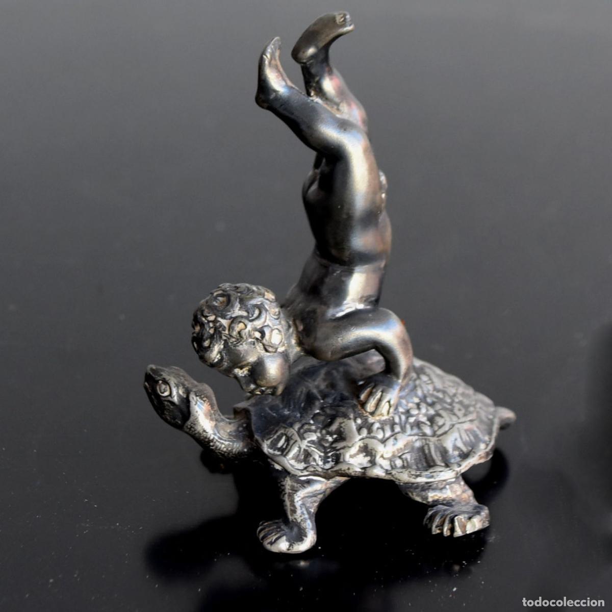 Arte: Bronze argent&eacute; b&eacute;b&eacute; acrobate - Foto 1