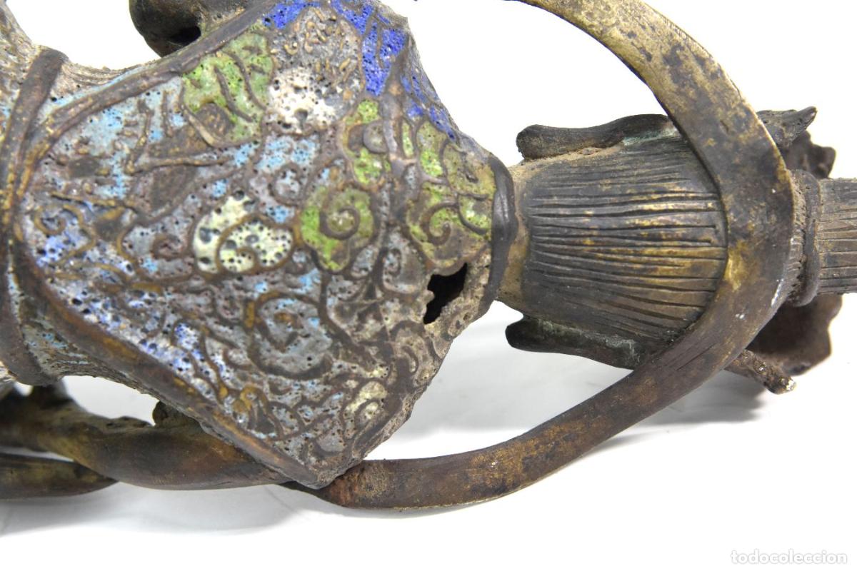 Arte: Statuette asiatique en bronze &eacute;maill&eacute; - Foto 4
