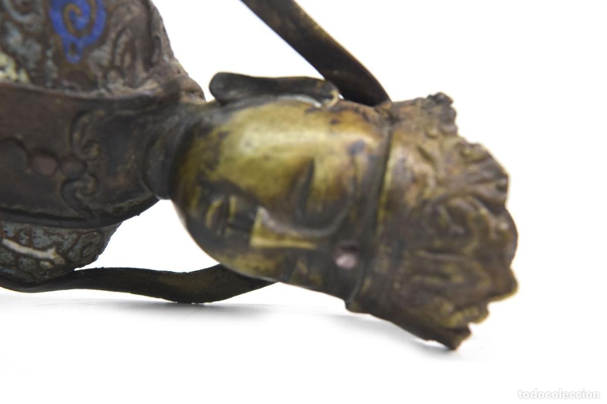 Arte: Statuette asiatique en bronze &eacute;maill&eacute; - Foto 6