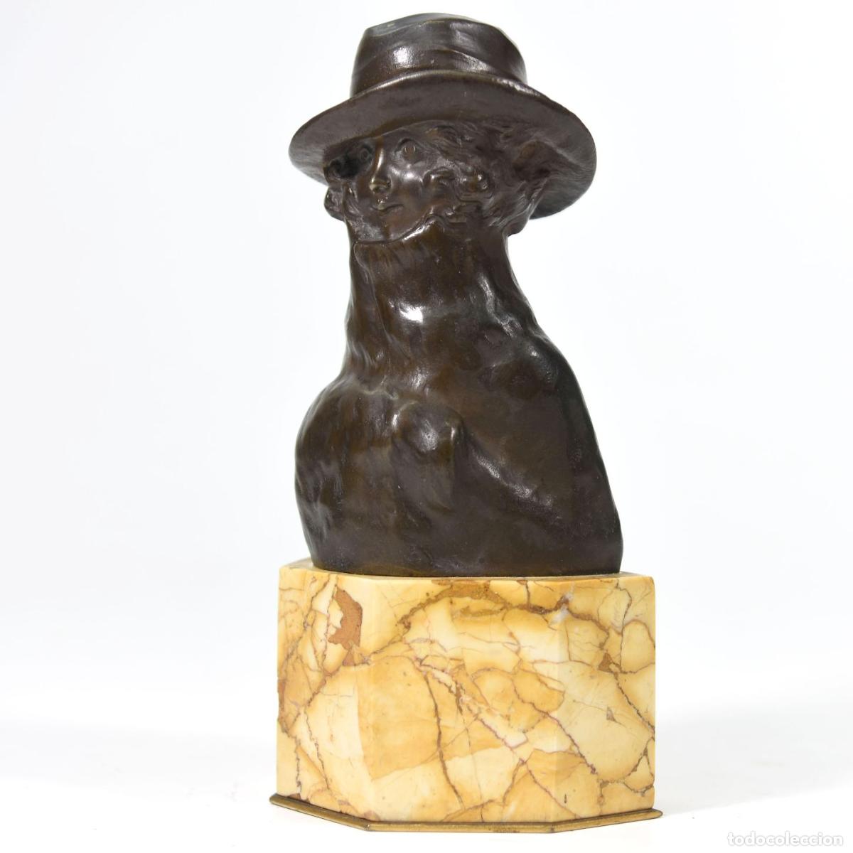 Arte: Buste en bronze de Octave Leli&egrave;vre 1900 - Foto 2
