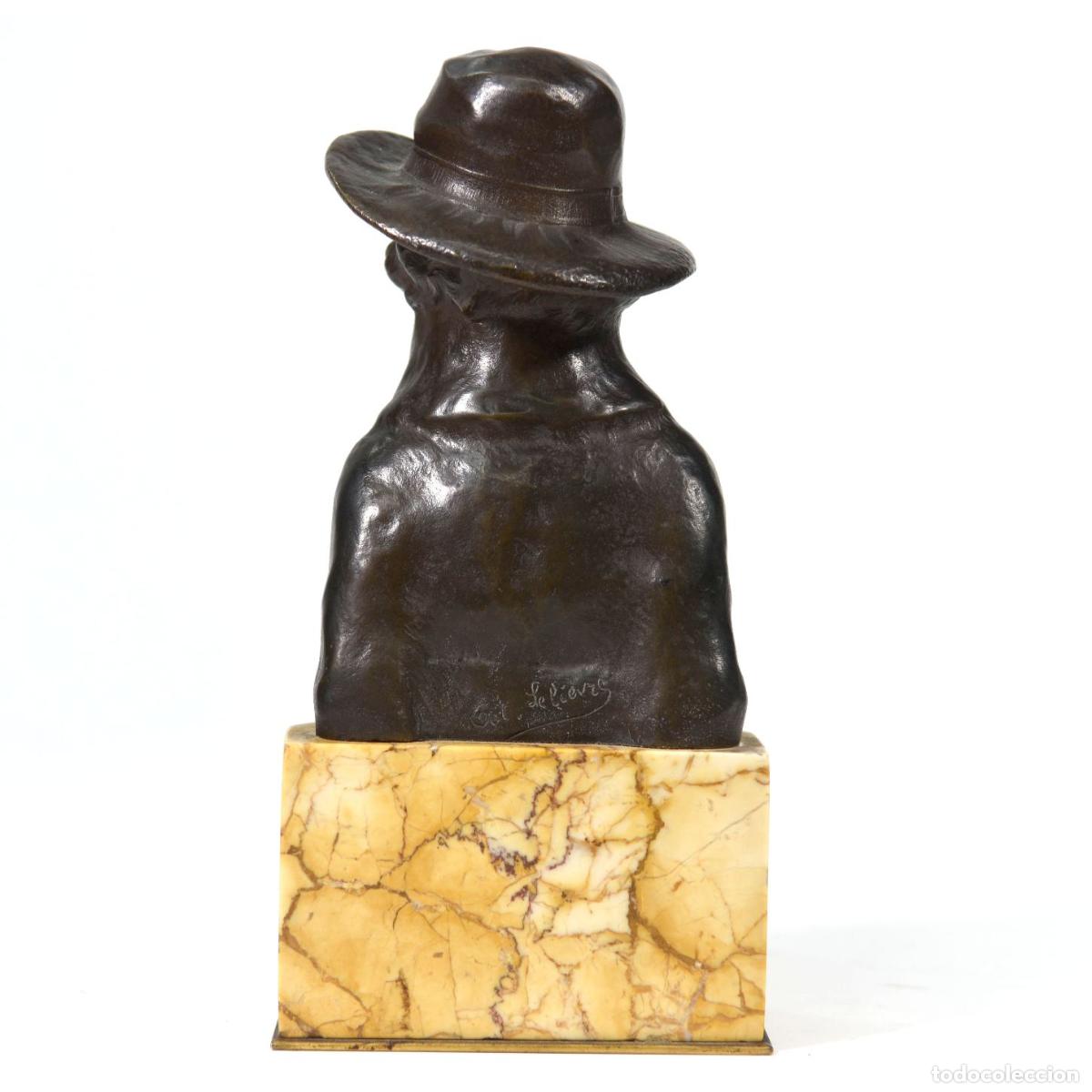 Arte: Buste en bronze de Octave Leli&egrave;vre 1900 - Foto 4