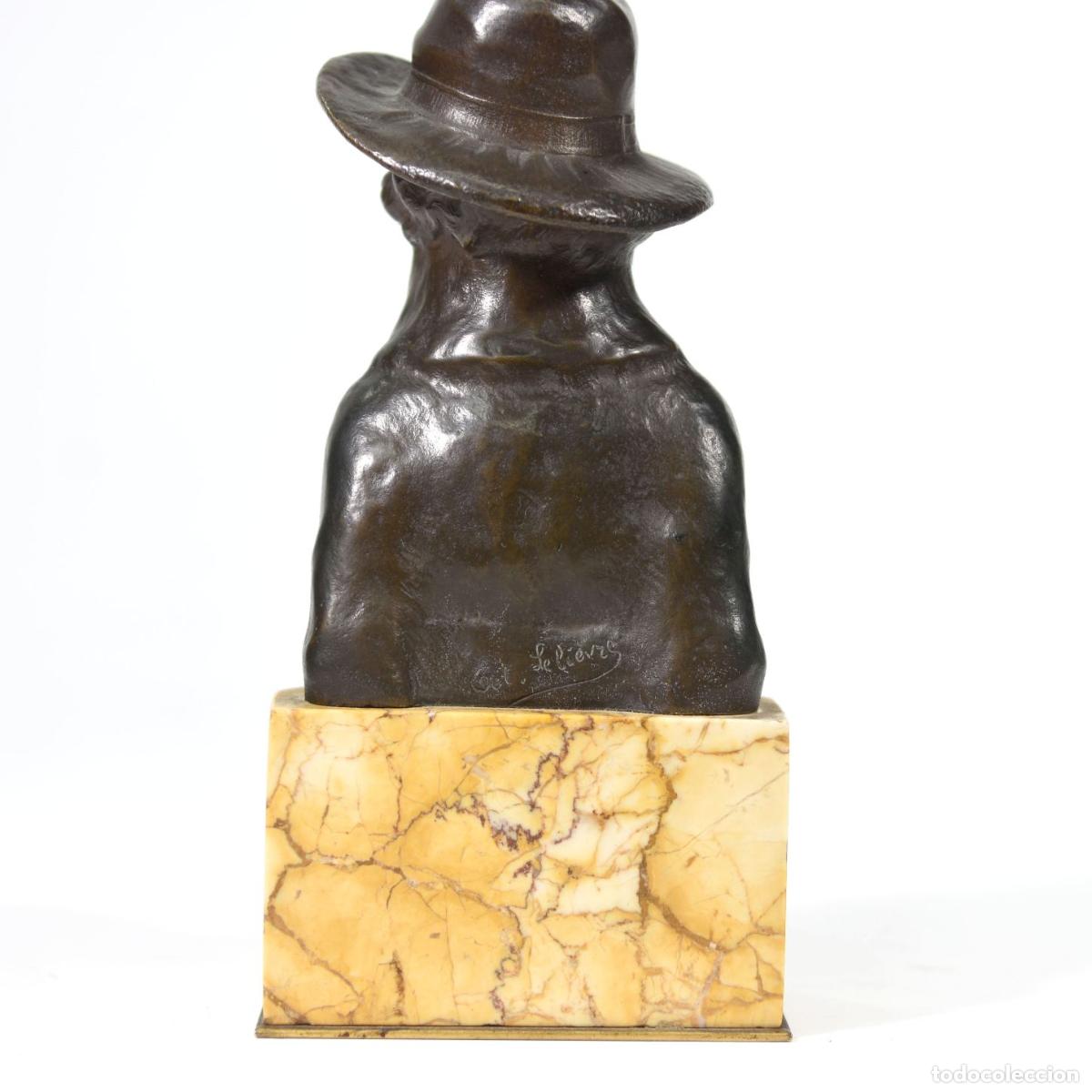 Arte: Buste en bronze de Octave Leli&egrave;vre 1900 - Foto 5
