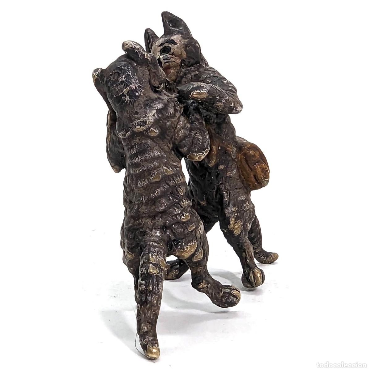 Arte: Bronze de Vienne bagarre de chats - Foto 2