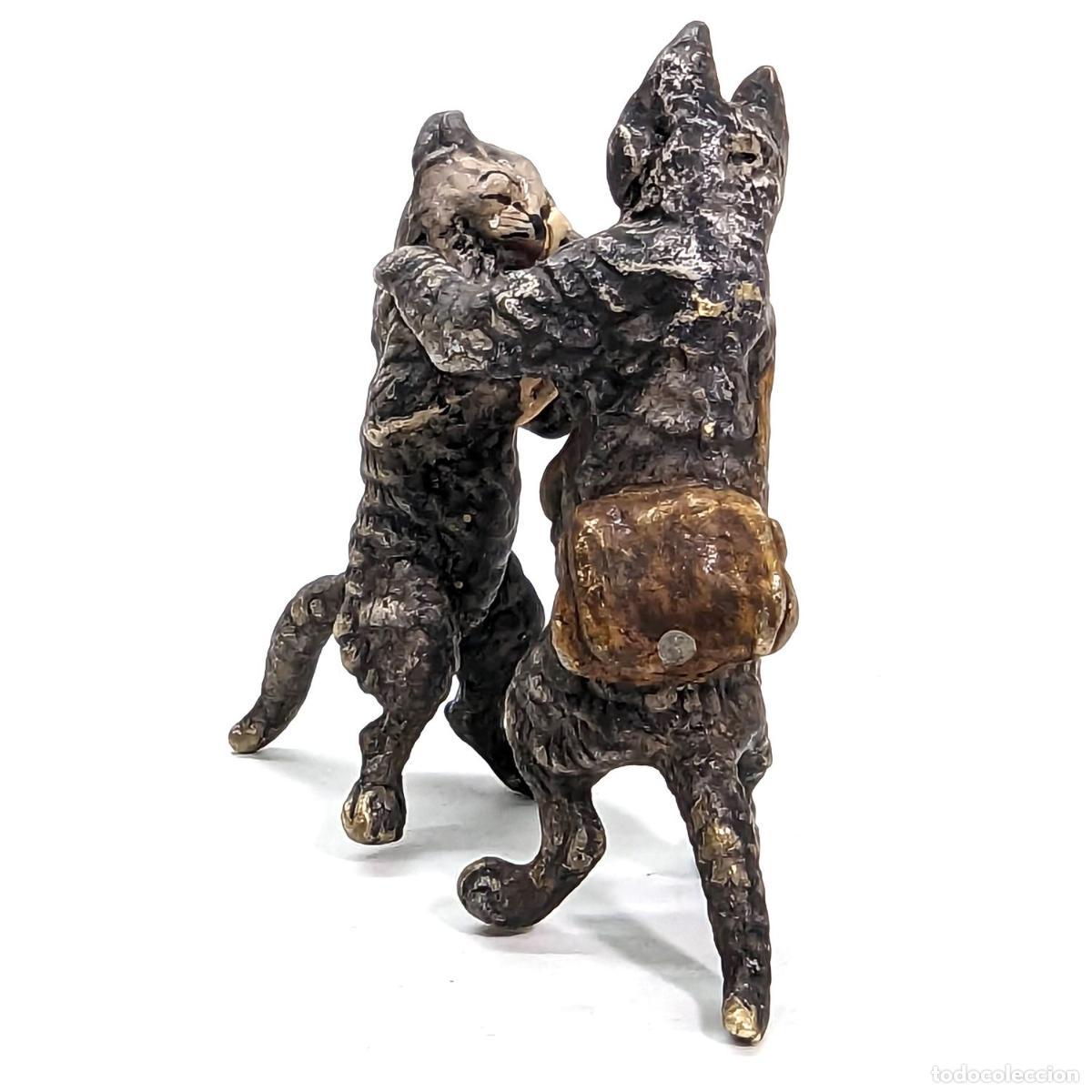 Arte: Bronze de Vienne bagarre de chats - Foto 3