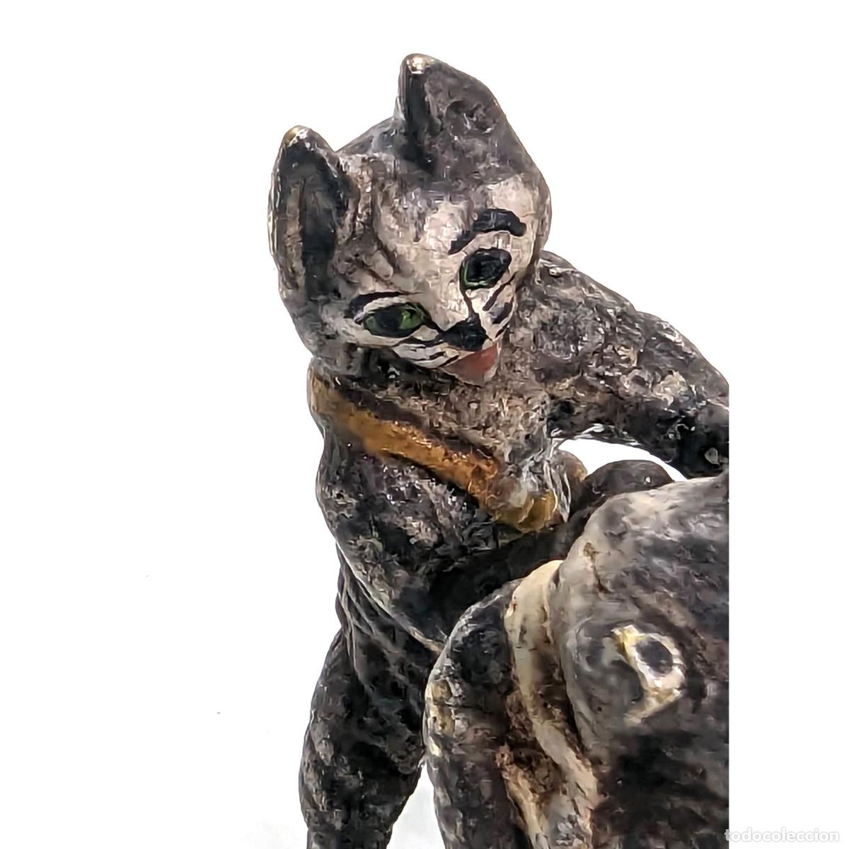 Arte: Bronze de Vienne bagarre de chats - Foto 4