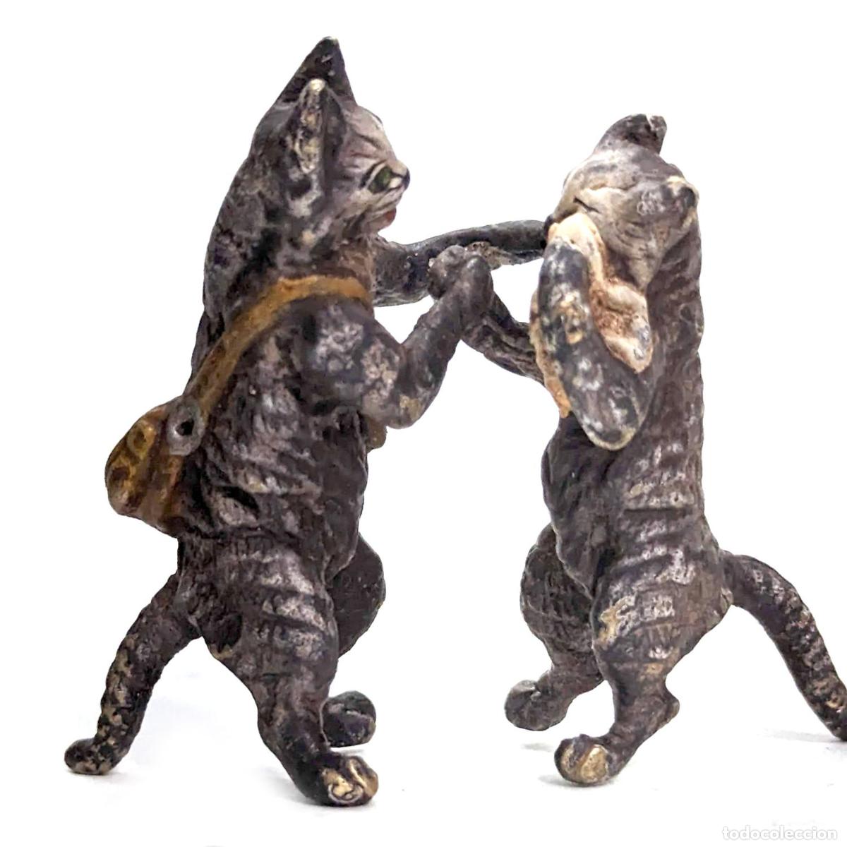 Arte: Bronze de Vienne bagarre de chats - Foto 1