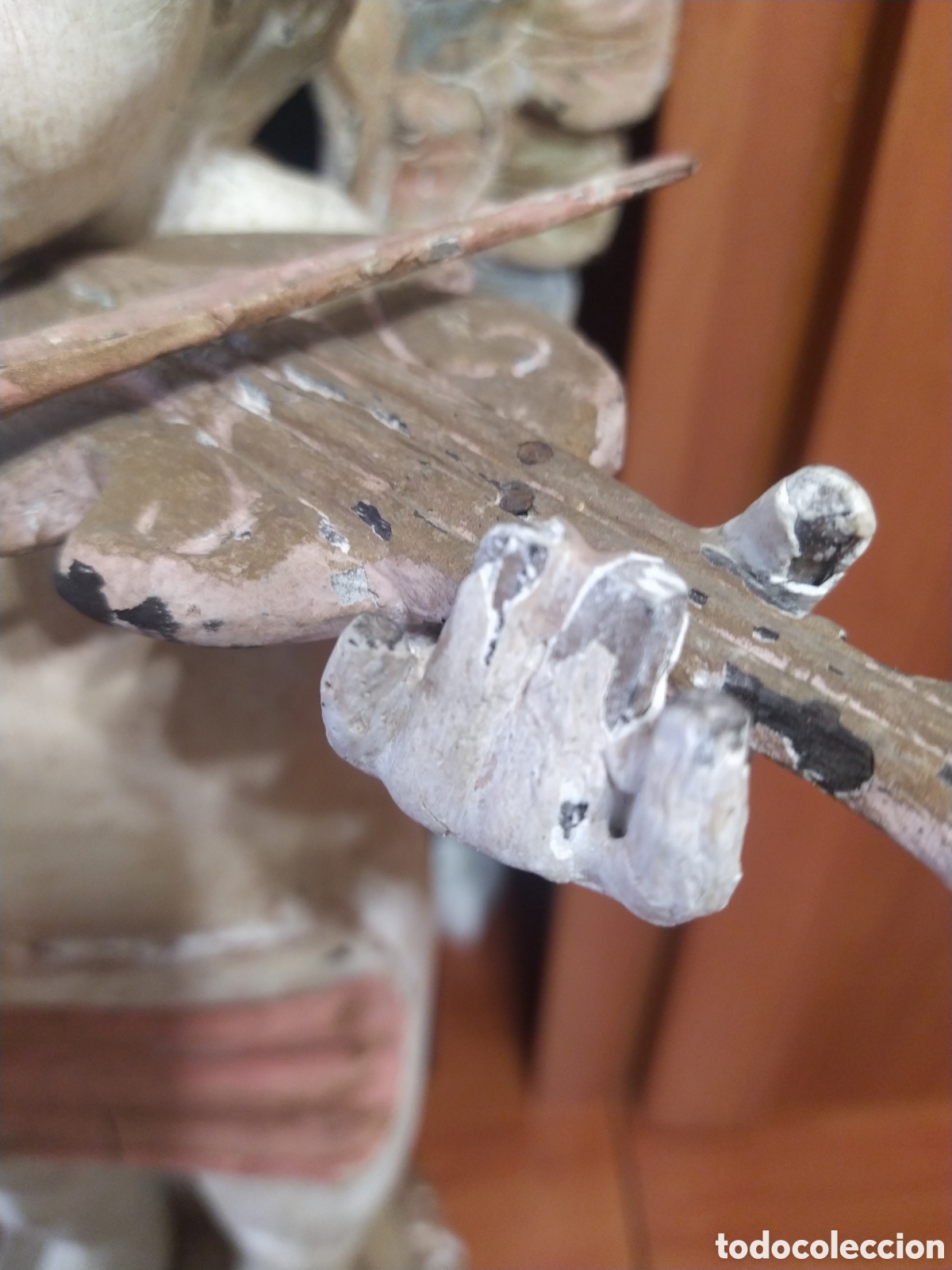 Arte: Querubin, &aacute;ngel con viol&iacute;n, madera - Foto 6