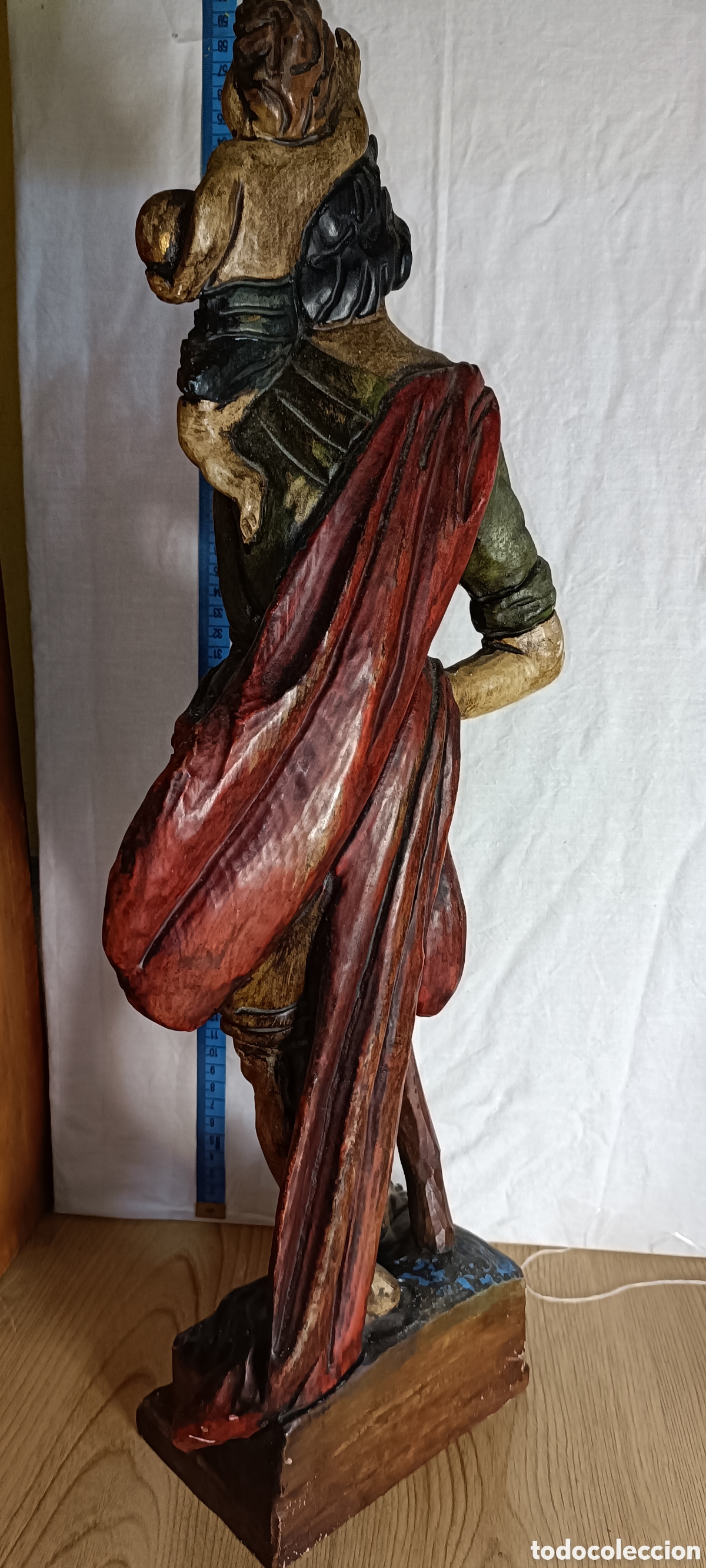 Arte: San Crist&oacute;bal, Madera policromada - Foto 9