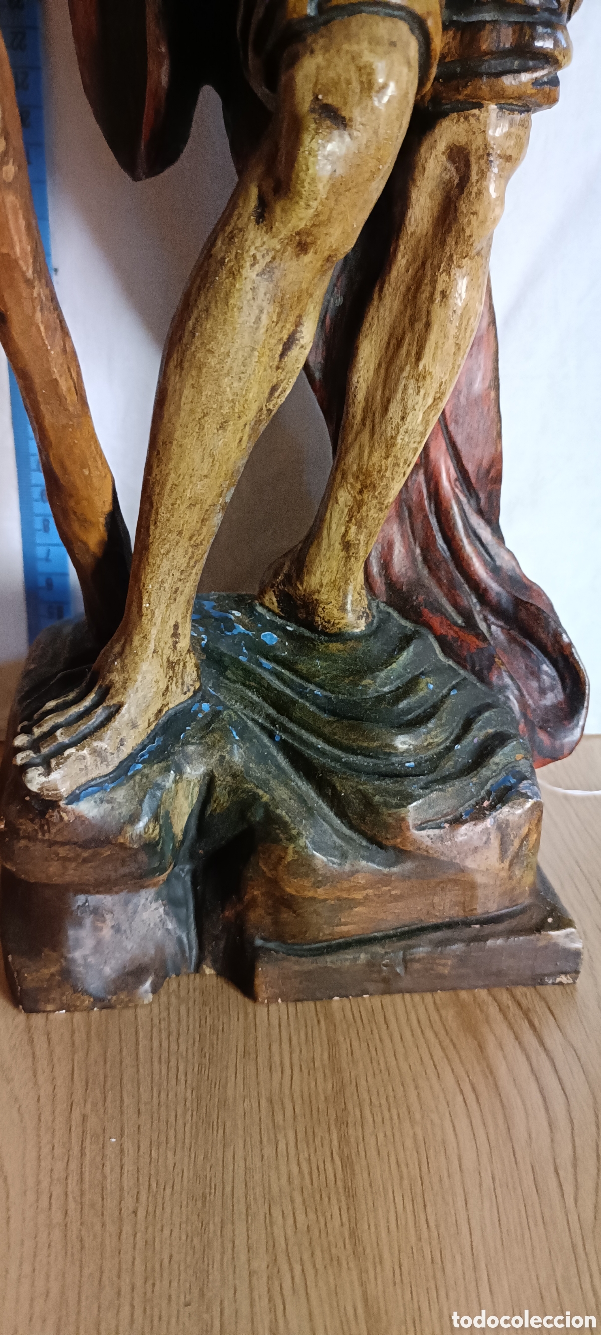 Arte: San Crist&oacute;bal, Madera policromada - Foto 11