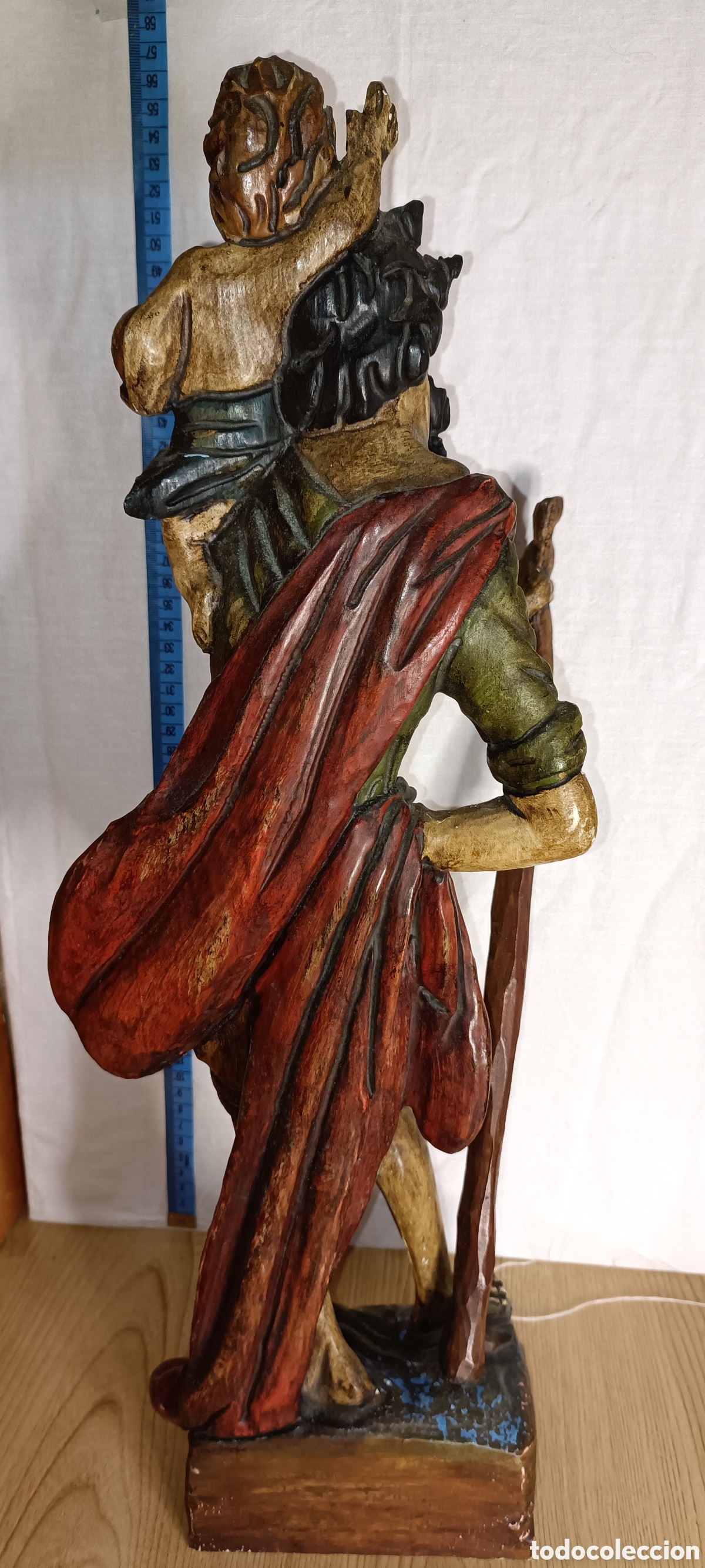 Arte: San Crist&oacute;bal, Madera policromada - Foto 12