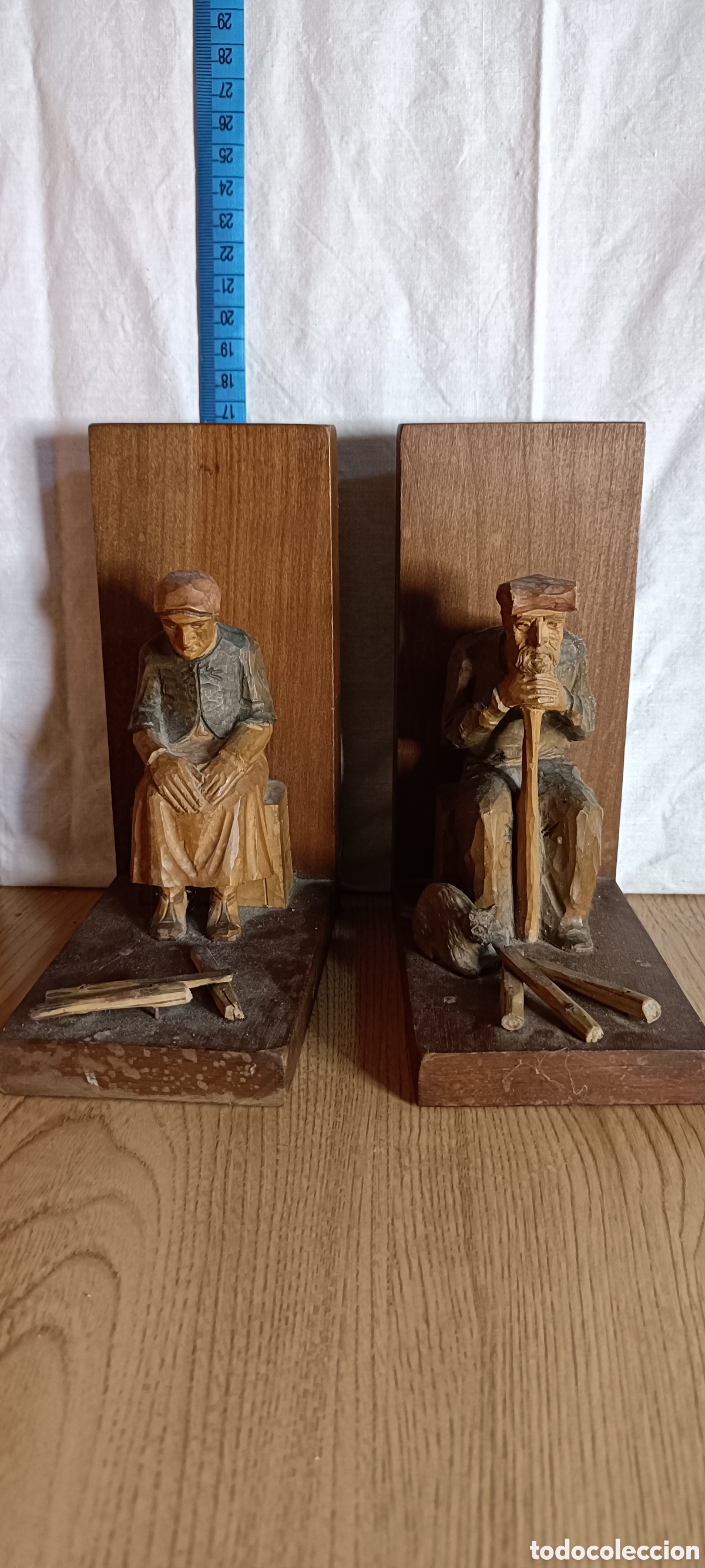Arte: Sujetalibros madera abuelos - Foto 2