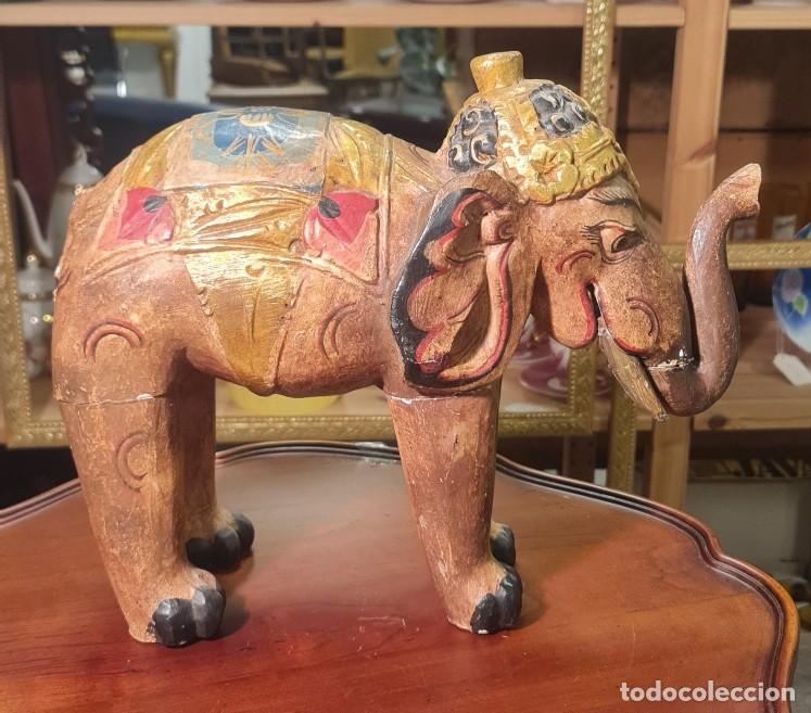 Arte: Elefante Indio de madera - Foto 1