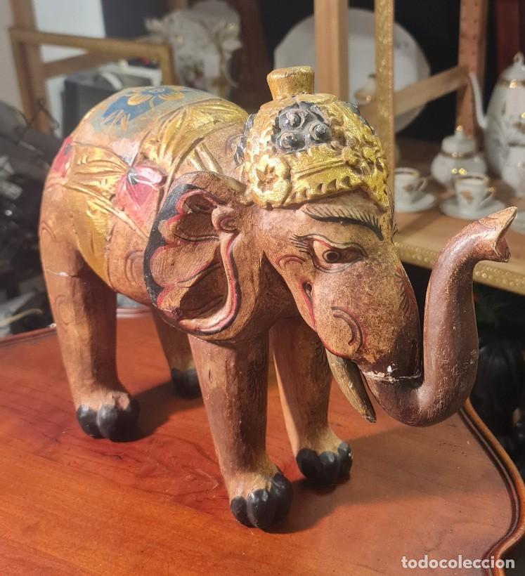Arte: Elefante Indio de madera - Foto 2