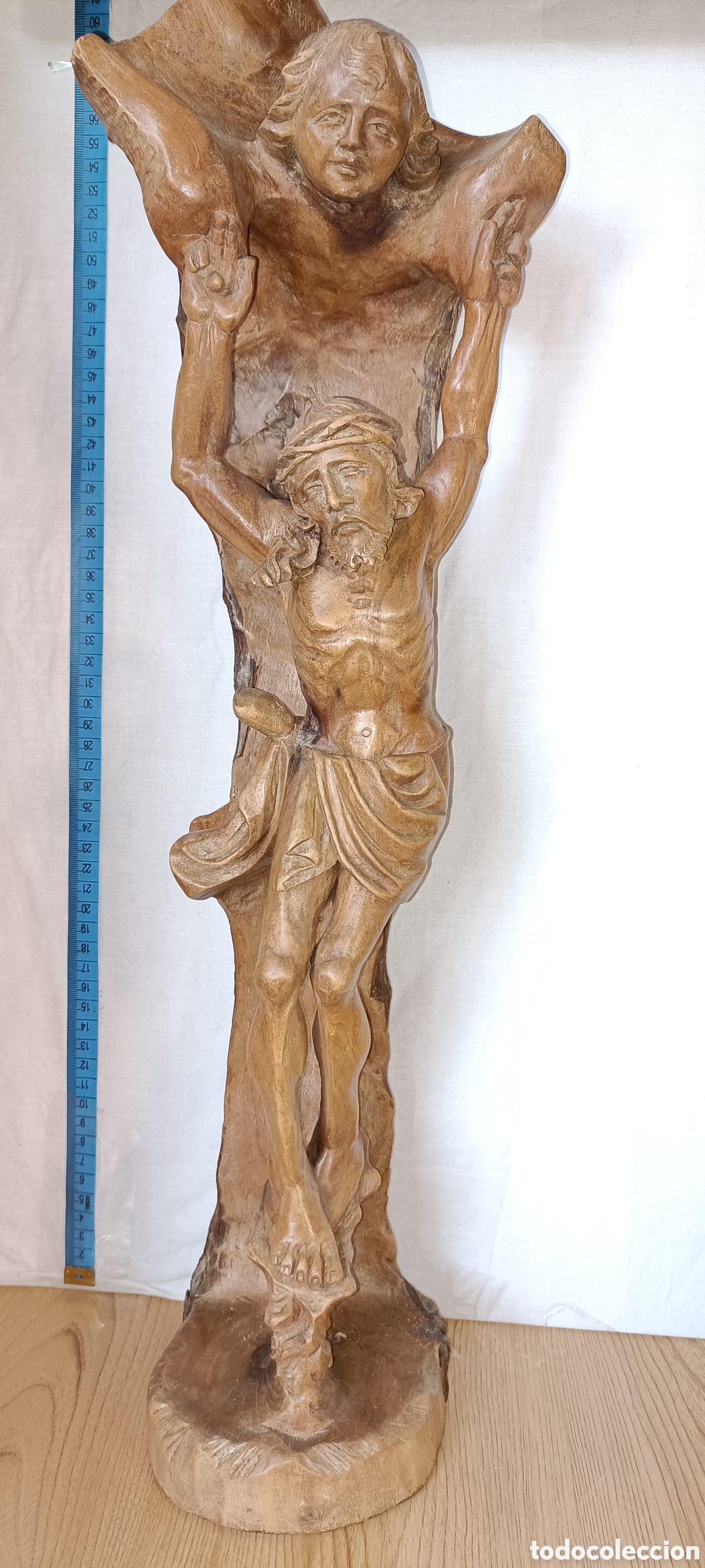 Arte: Cristo con querubin madera roble - Foto 2