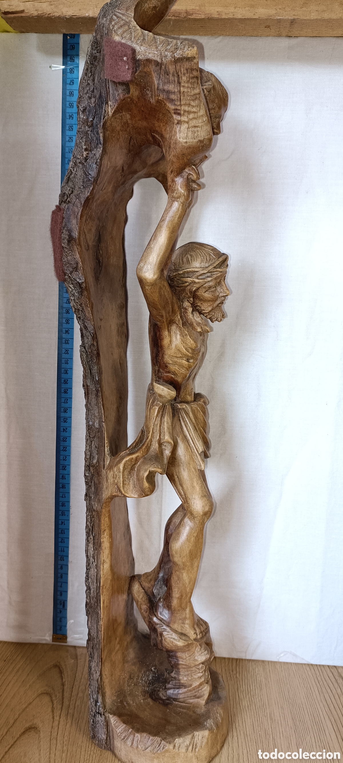 Arte: Cristo con querubin madera roble - Foto 4