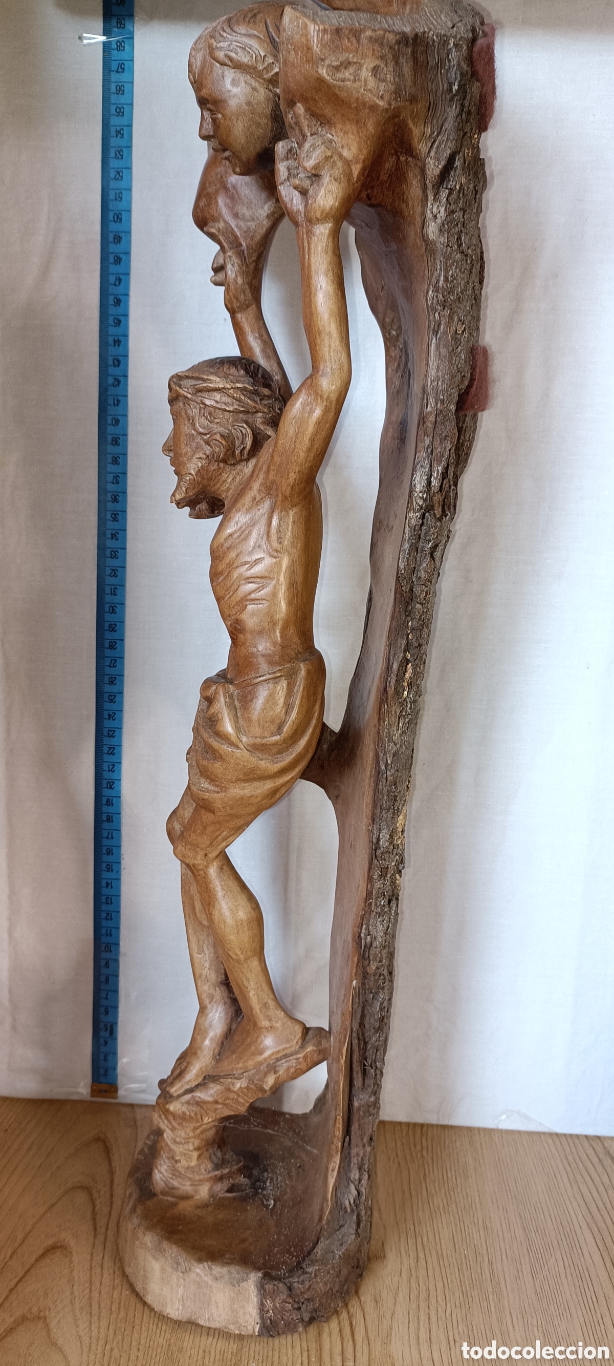 Arte: Cristo con querubin madera roble - Foto 5