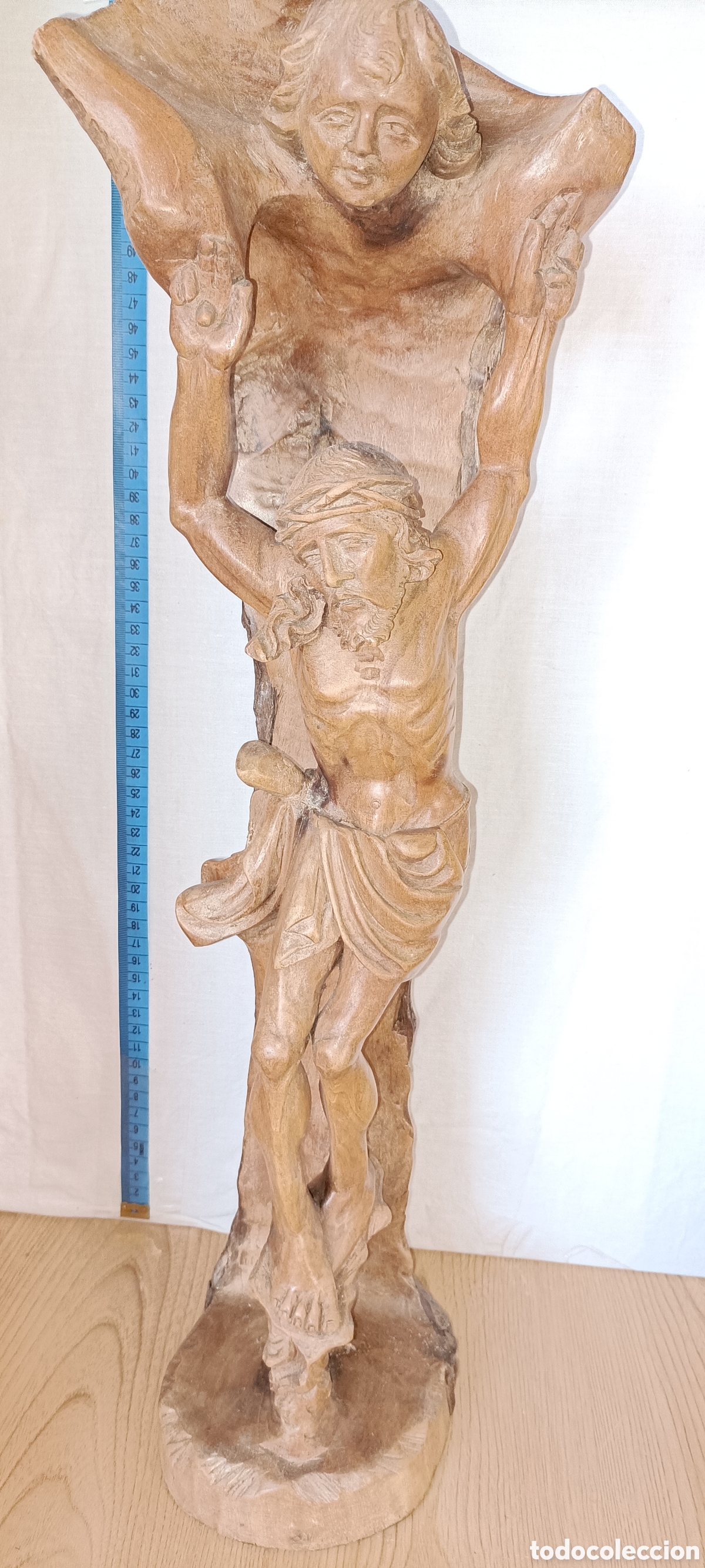Arte: Cristo con querubin madera roble - Foto 7