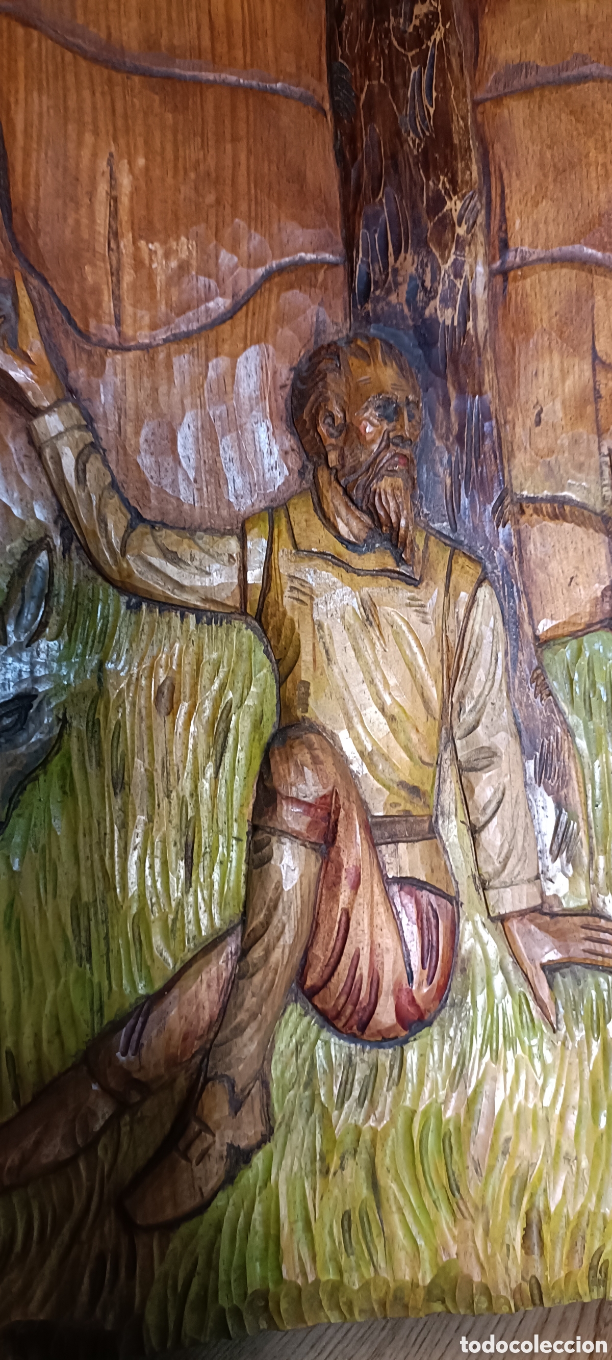 Arte: Tabla tallada policromada quijote - Foto 3