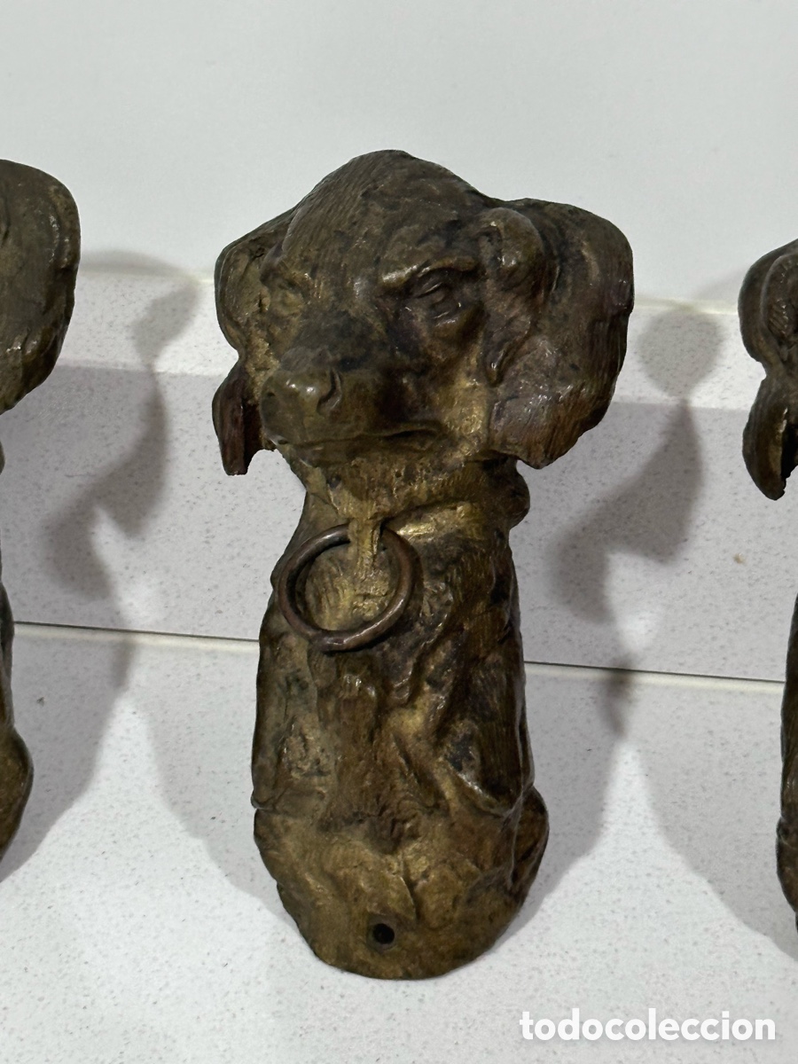 Arte: TRES CABEZAS DE PERRO EN BRONCE - Foto 4