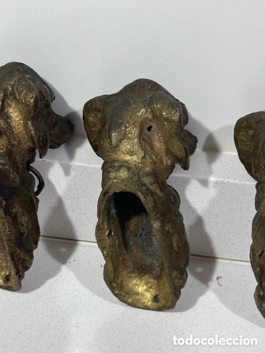 Arte: TRES CABEZAS DE PERRO EN BRONCE - Foto 8