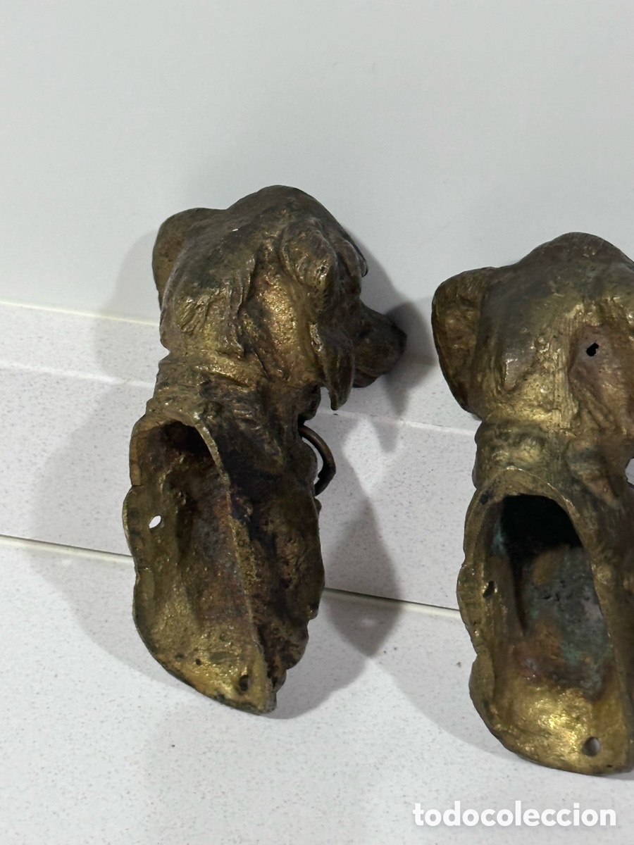 Arte: TRES CABEZAS DE PERRO EN BRONCE - Foto 9