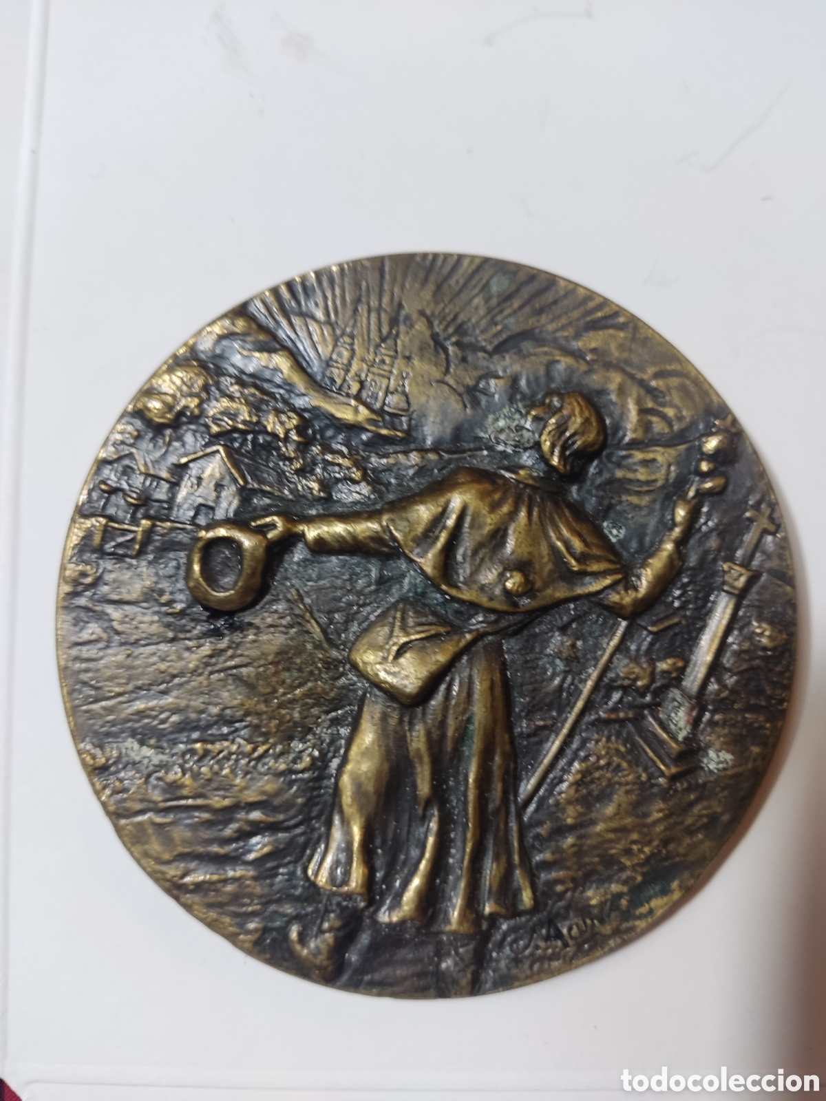 Arte: Medalla bronce de Acu&ntilde;a di&aacute;metro 8 cm - Foto 4