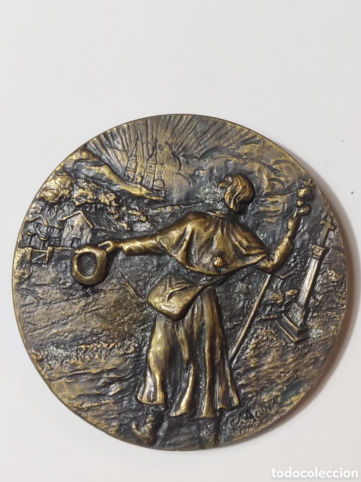 Arte: Medalla bronce de Acu&ntilde;a di&aacute;metro 8 cm - Foto 1