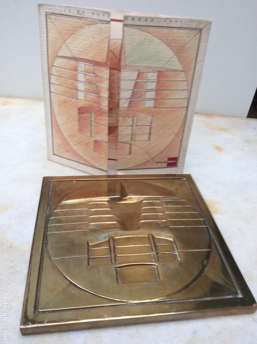 Arte: PLACA BOLSA DE BILBAO EN BRONCE CON TR&Iacute;PTICO EXPLICATIVO - Foto 1