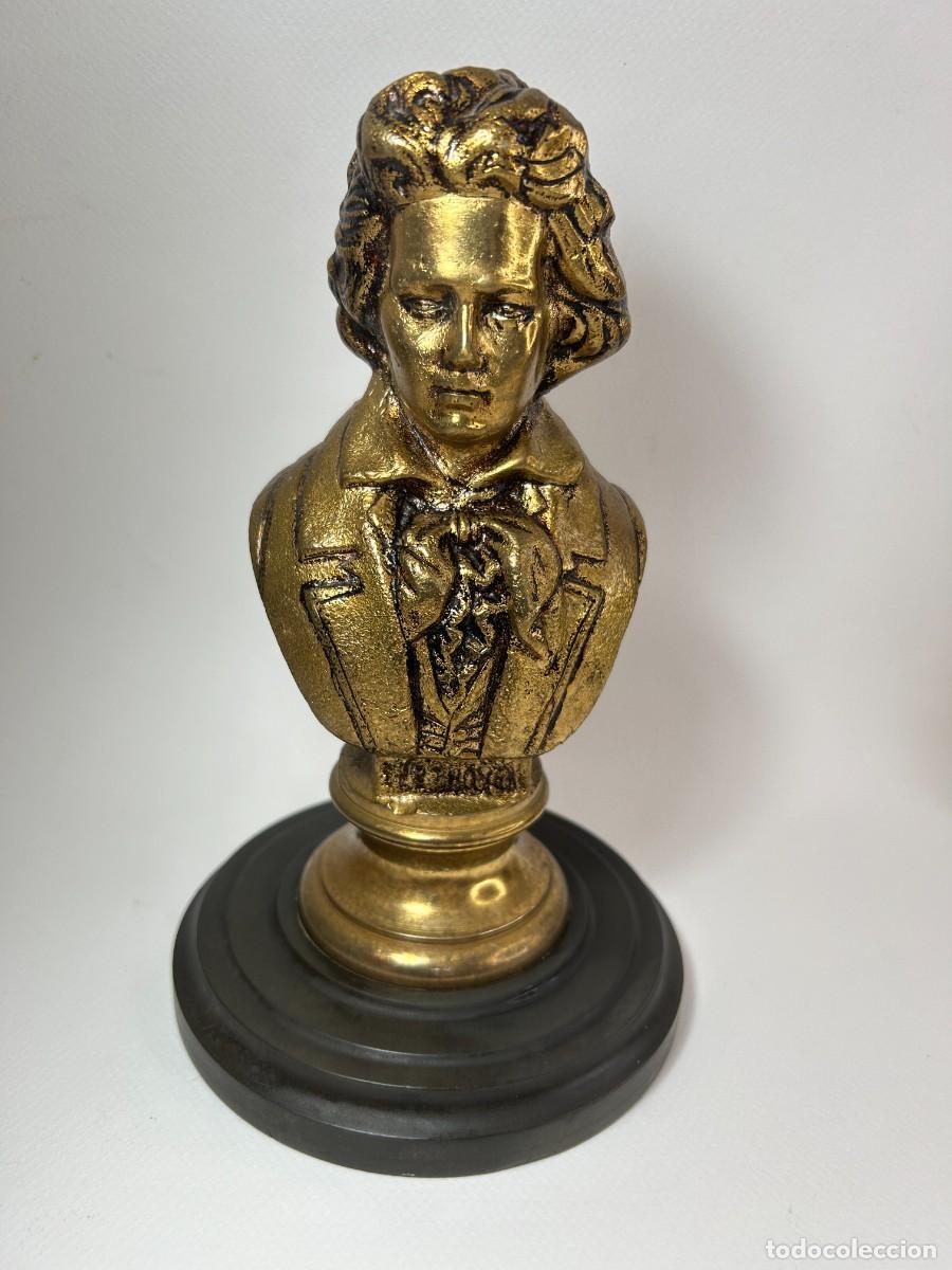 Arte: FIGURA BUSTO DE BEETHOVEN DE BRONCE - Foto 1