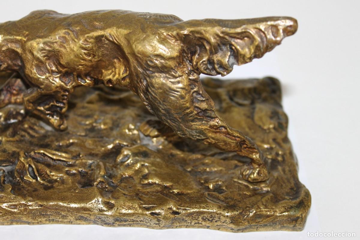Arte: Escultura de perro de la raza Setter en bronce - Foto 5