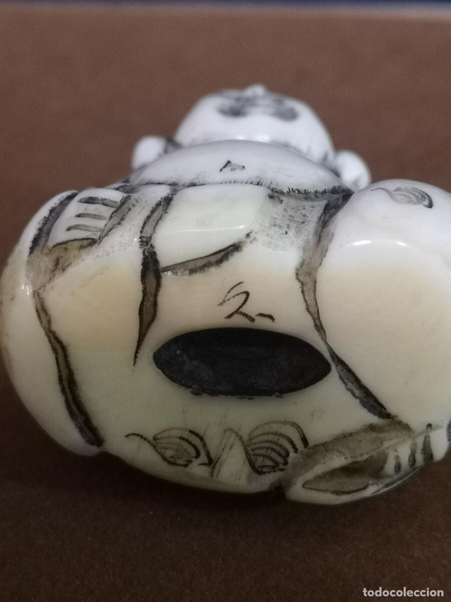 Arte: NETSUKE ANTIGUO FIRMADO - Foto 7