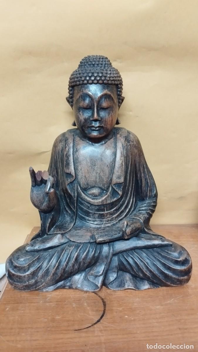 Arte: Budha - Talla en madera - 30x25cm - Foto 1