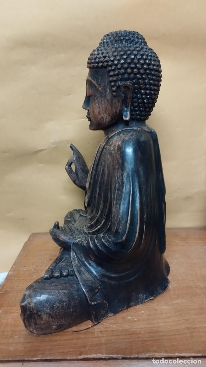 Arte: Budha - Talla en madera - 30x25cm - Foto 2