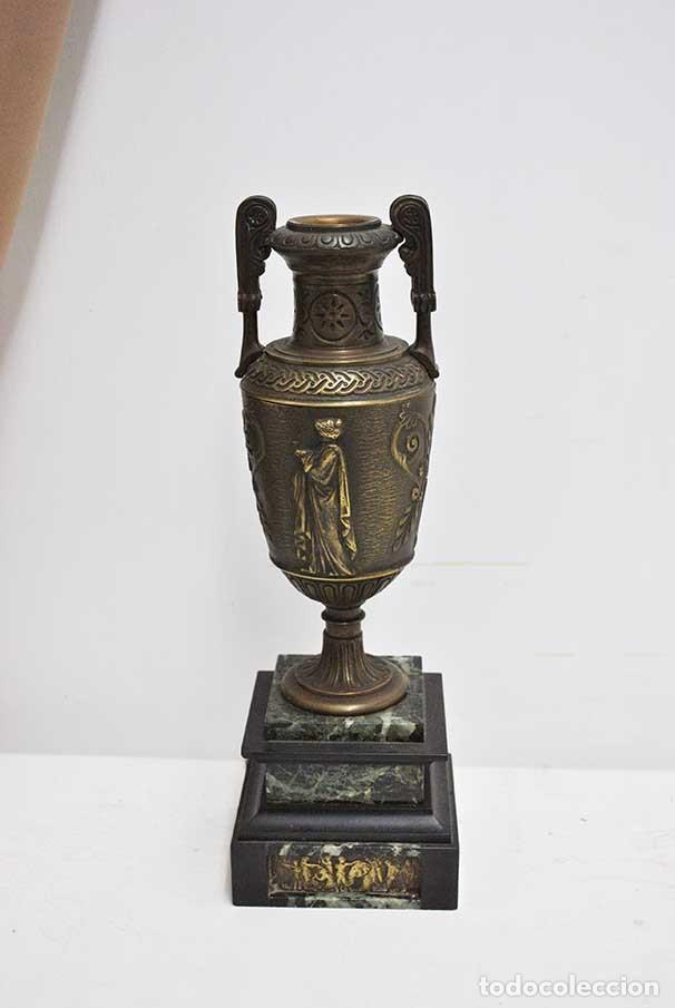 Arte: ANTIGUA COPA DE BRONCE Y M&Aacute;RMOL - Foto 1