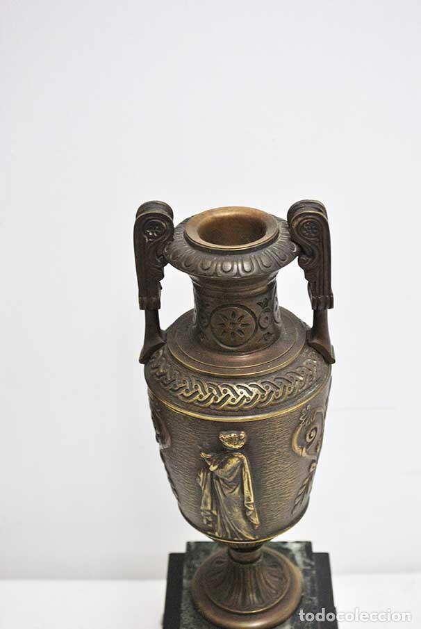 Arte: ANTIGUA COPA DE BRONCE Y M&Aacute;RMOL - Foto 2