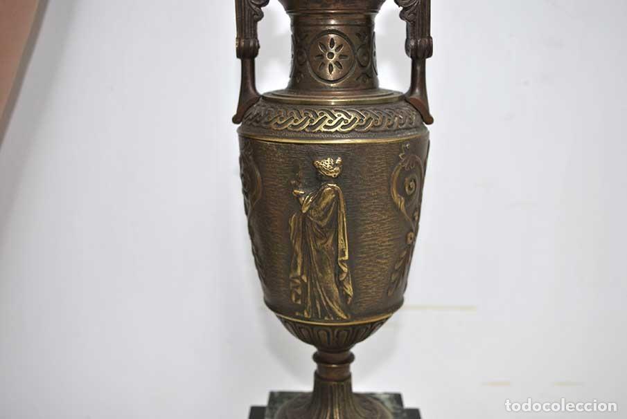 Arte: ANTIGUA COPA DE BRONCE Y M&Aacute;RMOL - Foto 3