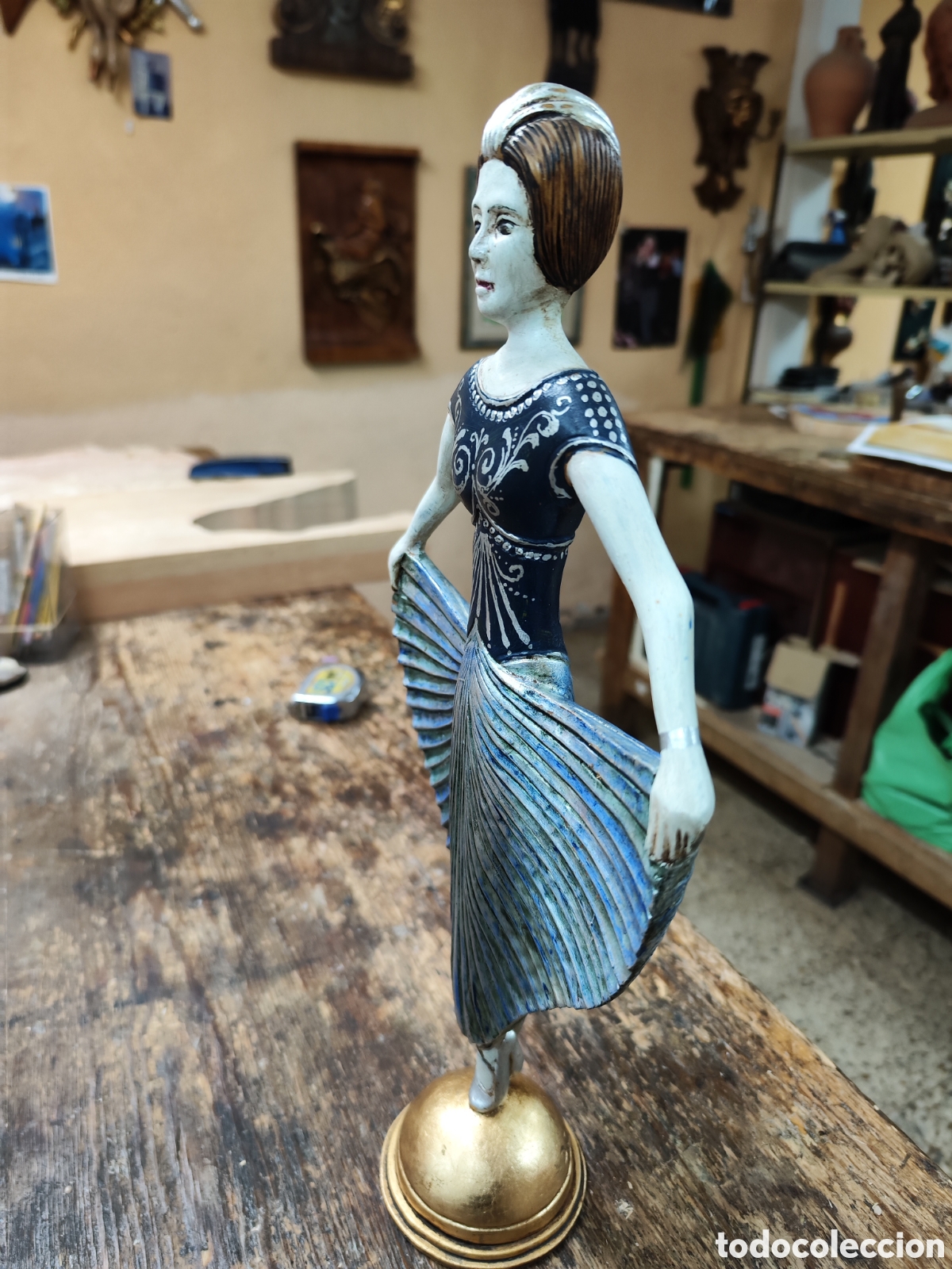 Arte: Bailarina tallada de madera - Foto 4