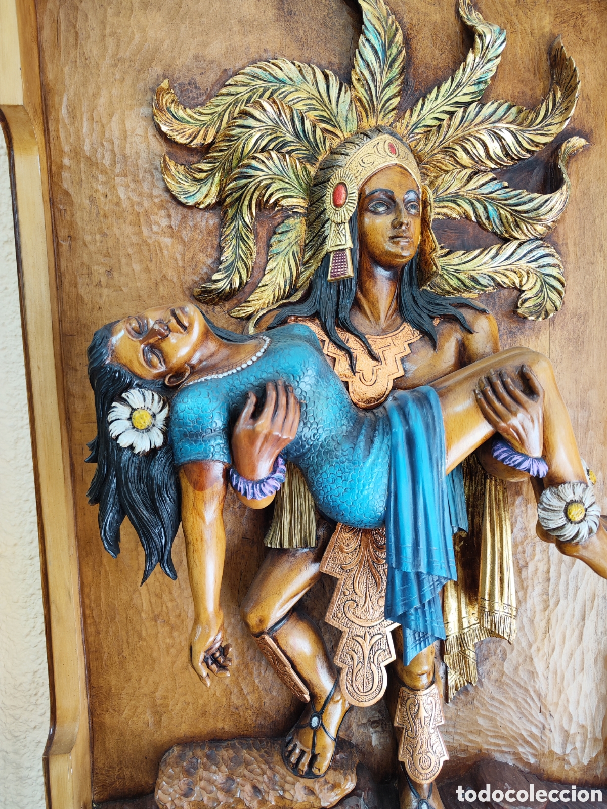 Arte: Ofrenda Azteca madera lenga - Foto 3