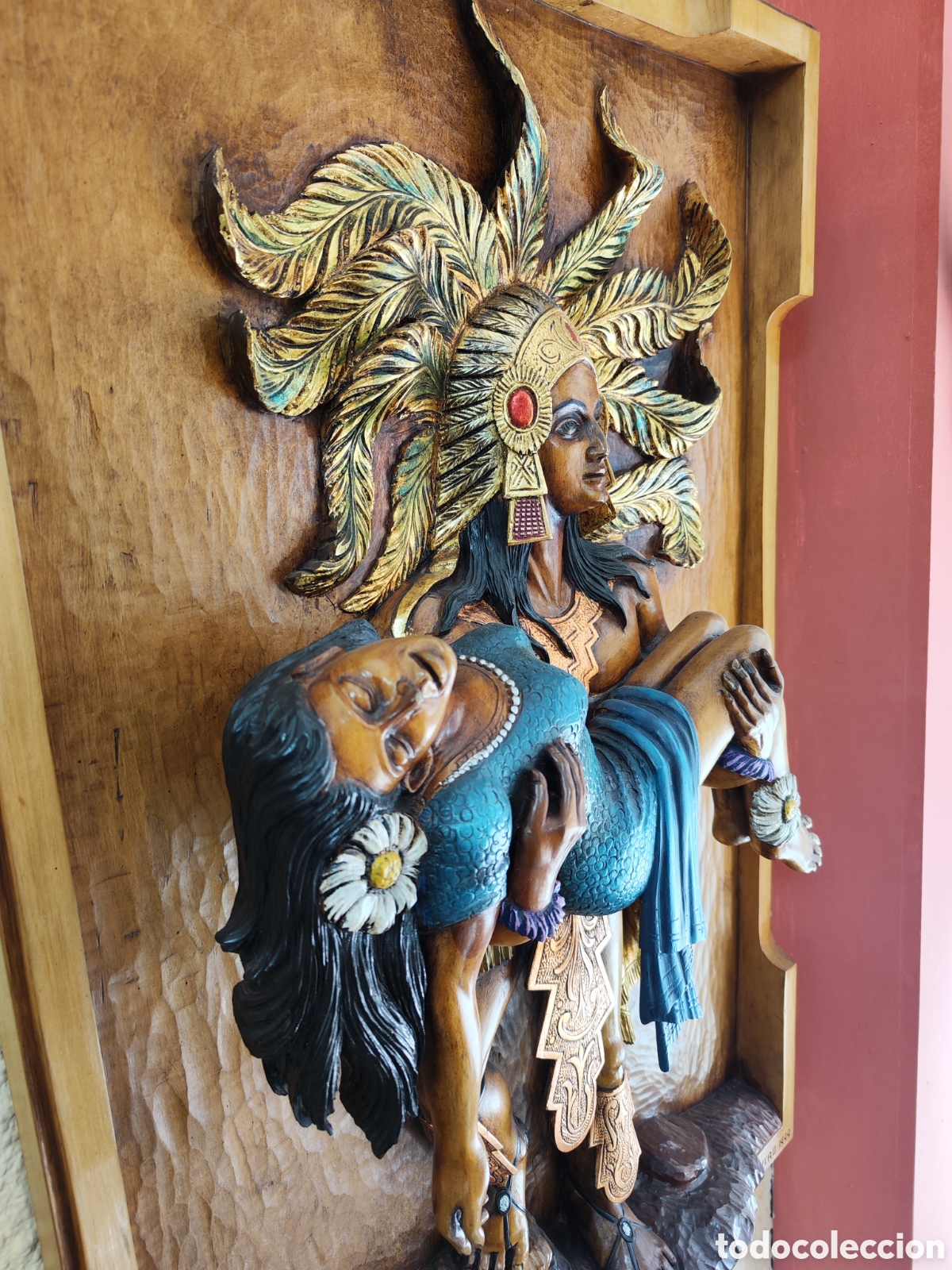Arte: Ofrenda Azteca madera lenga - Foto 5