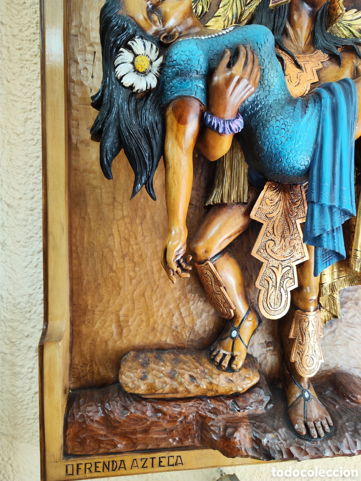 Arte: Ofrenda Azteca madera lenga - Foto 7