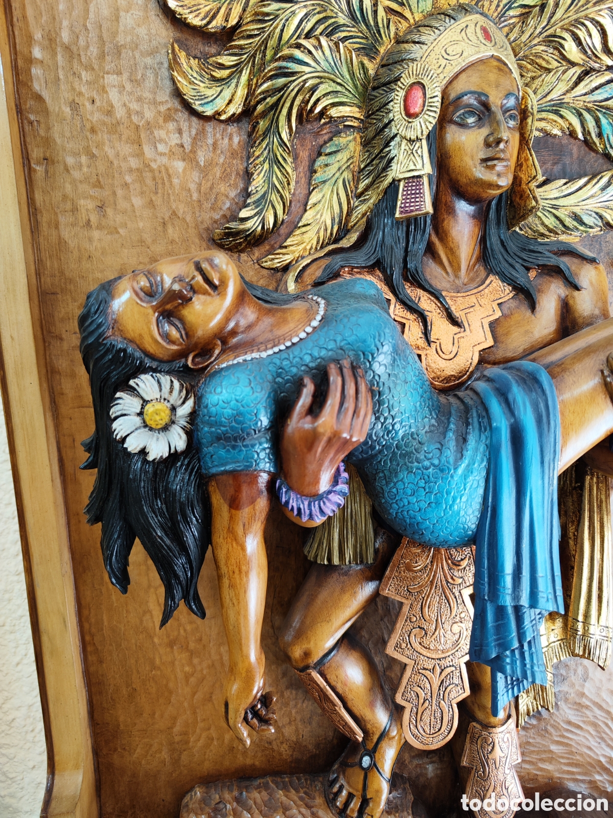 Arte: Ofrenda Azteca madera lenga - Foto 11