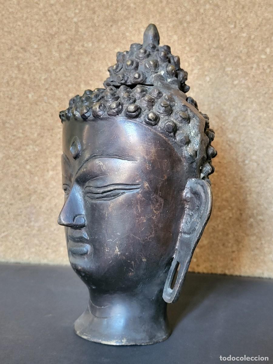 Arte: PRECIOSA CABEZA DE BUDA EN BRONCE - Foto 2